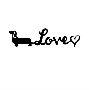I Love Heart Dachshund Dog Puppy Happy Vinyl Graphic Auto Laptop Decal Sticker